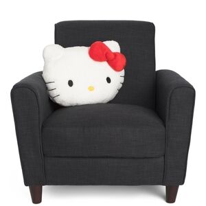 HELLO KITTY 15x20 Sherpa Head Bow Decorative Pillow-NWT